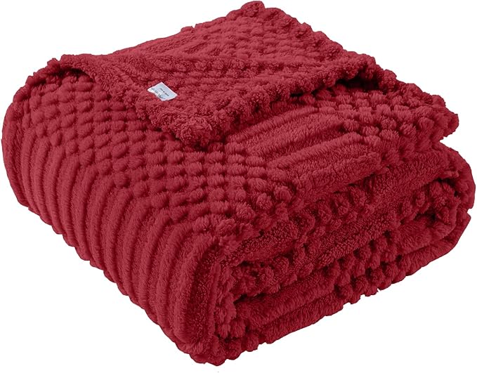 60x80 Inch Red Twin Blanket by Unknown
