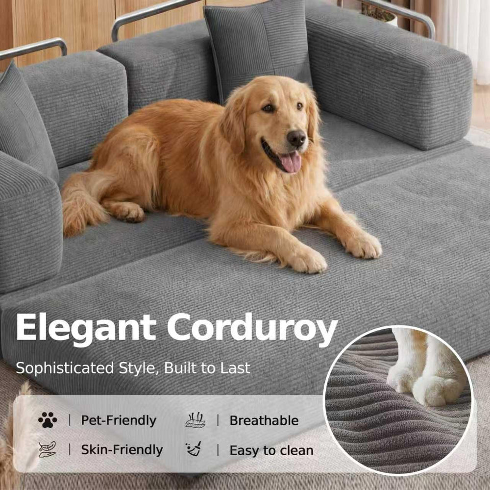77" Convertible Futon Sofa Bed, Boneless Floor Couch for Living Room