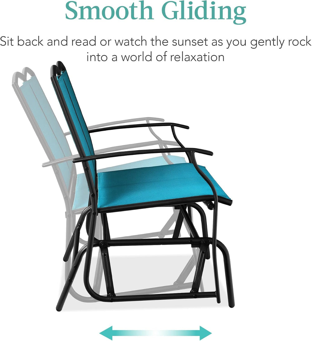 Best Choice Products 2-Person Outdoor Patio Swing Glider Steel Bench Loveseat...