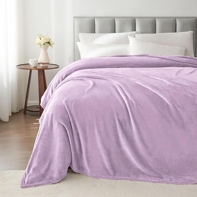 BEDELITE Fleece Blankets Queen Size Lilac Throw Blankets - Image 6