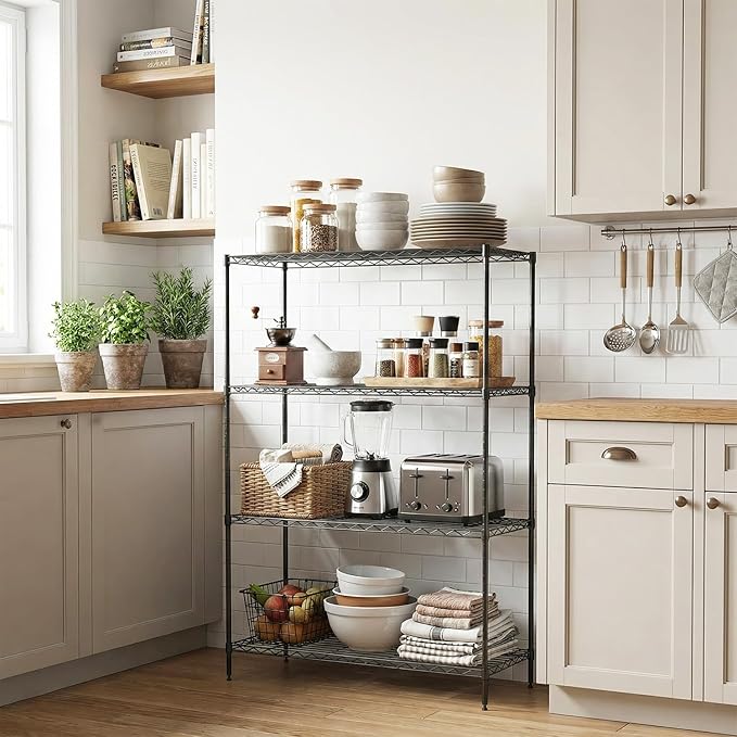 BestOffice 4-Tier Wire Shelving Unit, 1000 LBS Heavy Duty Metal Storage Shelves - Image 7