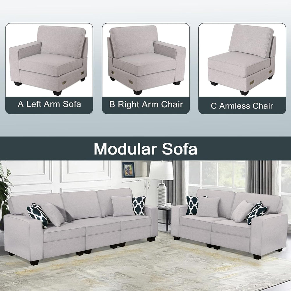 Legend Vansen Oversized Modular Sectional Sofa,U/L‑Shaped Reversible Couch wi...