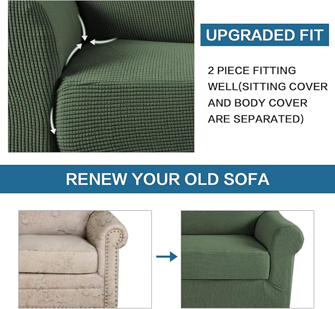 H.VERSAILTEX 2-Pieces Armchair Cover Chair Slipcovers - Image 7