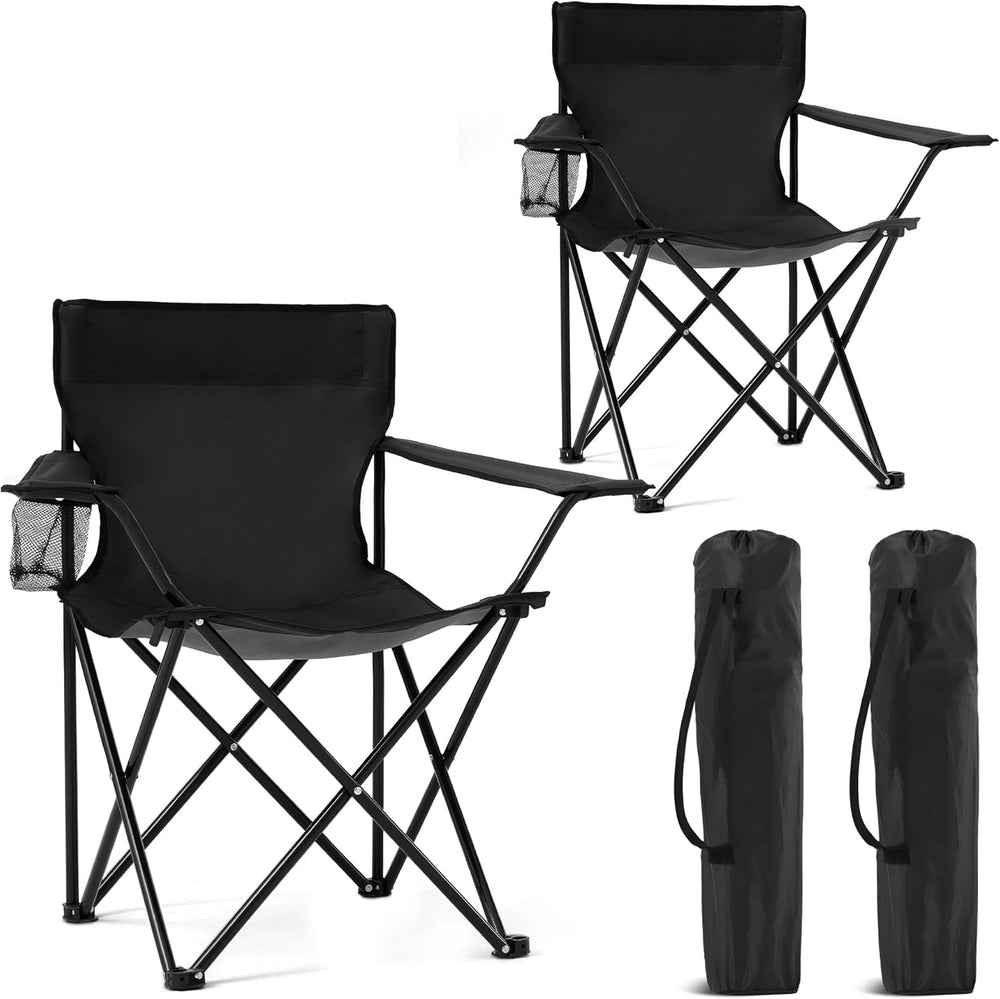 2 Pack Portable Camping Chairs Folding Lawn Chair Outdoor Lightweight Beach C...