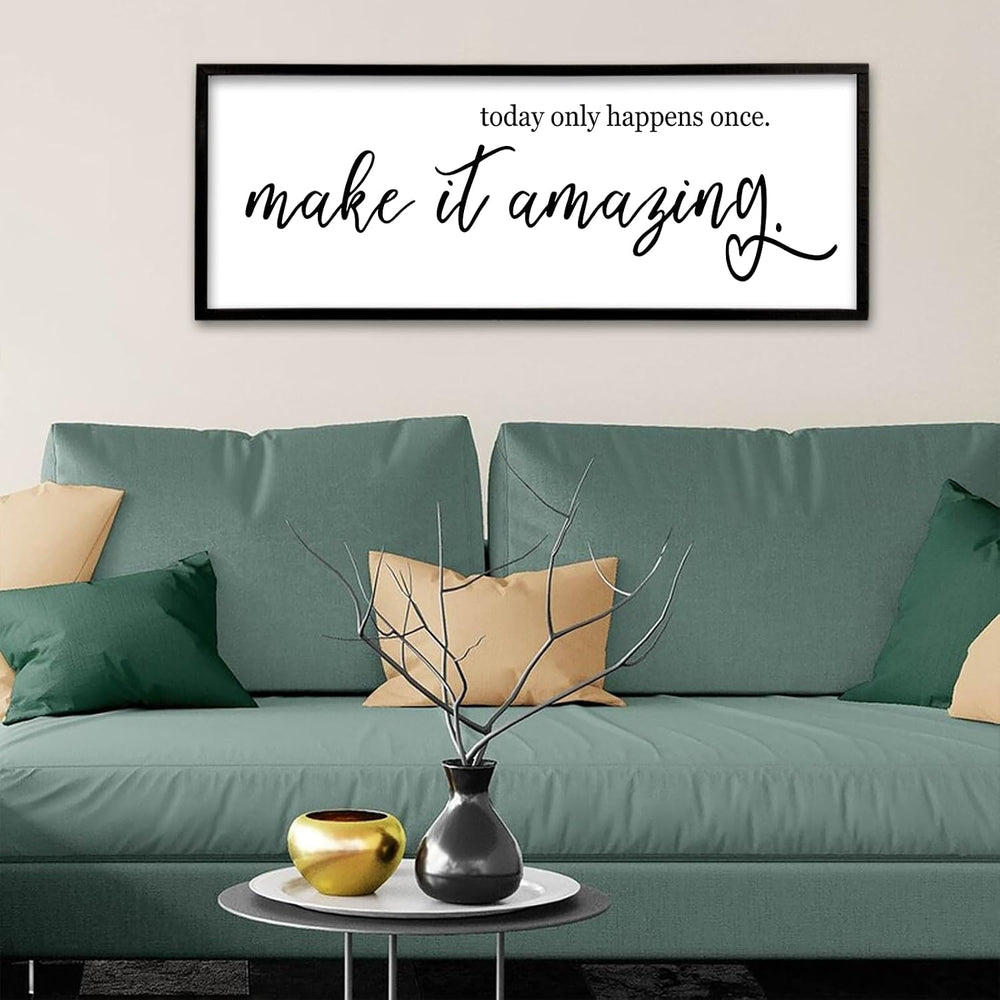 flowtorely Motivational Wall Decor Sign, 40"X15", Black