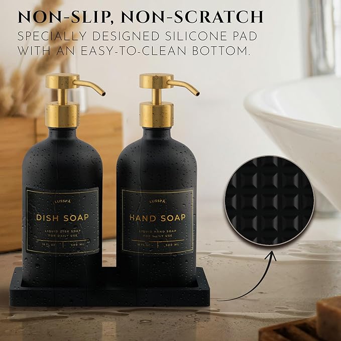 Glass Soap Dispenser Set of 2