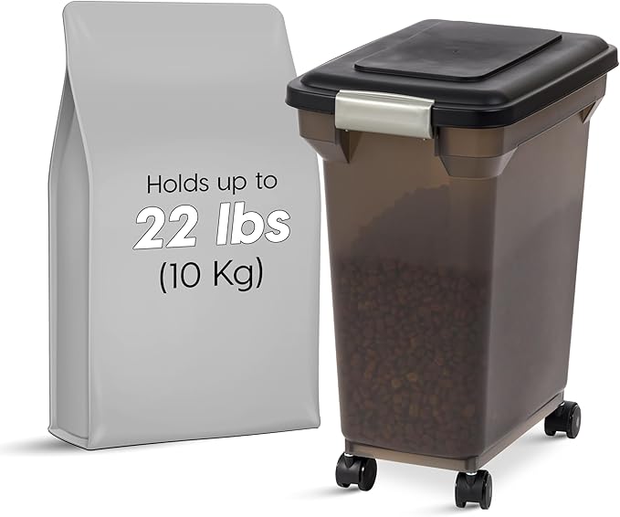 IRIS USA Dog Food Storage Container 22 lbs, WeatherPro Made in USA, Airtight - Image 2