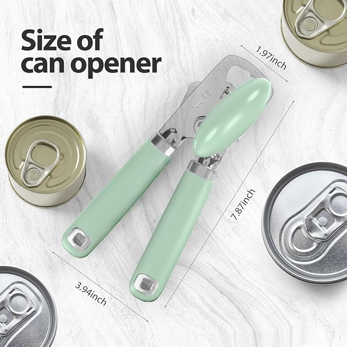 Safring Can Opener Manual, Heavy Duty Stainless Steel Smooth Edge Can Opener - Image 2