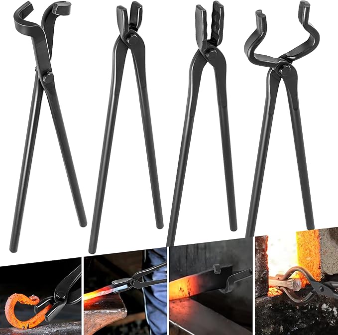 Blacksmith Tongs Knife Making Tongs Set V-Bit Blade Tongs, Flat Tongs, Blade by V-SEK