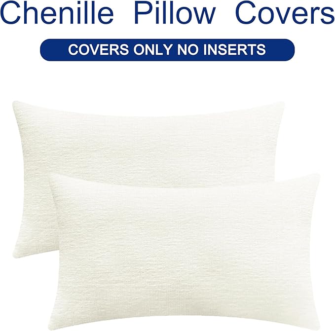 CaliTime Throw Pillow Covers Decorative 16 X 26 Inches Pack of 2 Cozy Chenille - Image 6