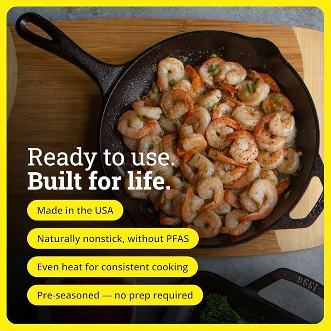 Lodge Seasoned Cast Iron Skillet Set 8, 10.25 & 12 Inches - Image 3