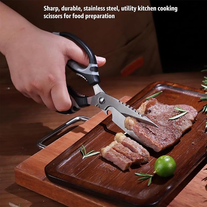 BoFuYuan Kitchen Scissors, 9-Inch Heavy Duty Multipurpose Food Cutting Shears - Image 7