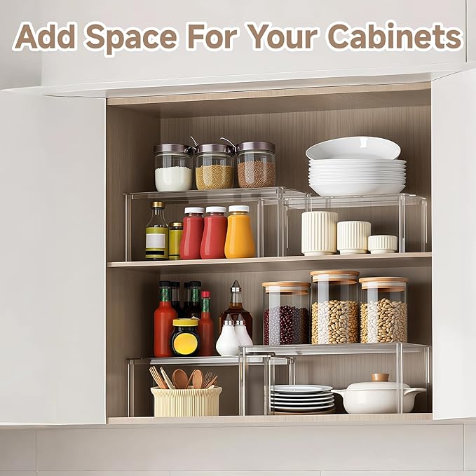 Clear Kitchen Cabinet Organizer, Acrylic Shelves - Image 2