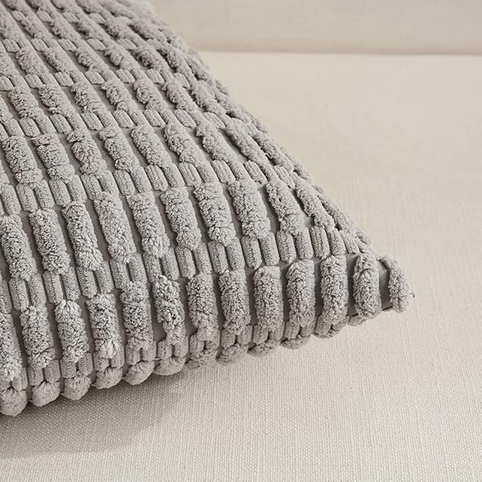 Fancy Homi 4 Packs Grey Decorative Throw Pillow Covers 12x20 Inch - Image 4