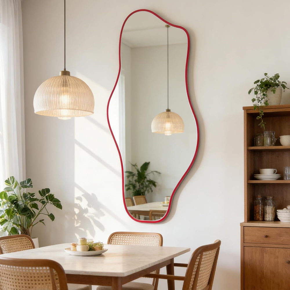 54.5"x24" Irregular Wall Mirror, Asymmetrical Frameless Mirror