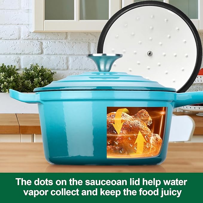 HaSteeL 1 QT Cast Iron Saucepan, Mini Enamel dutch oven - Image 5