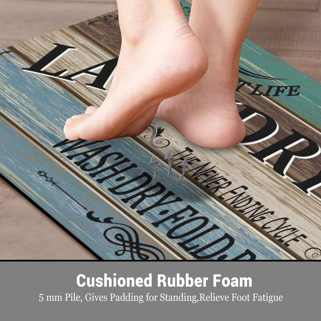 Non Slip Laundry Room Rug - Farmhouse Kitchen Floor Mat -Laundry Room Rug- Runner Decor -Washable Floor Carpet for Washroom Mudroom Kitchen Bathroom Hallway-20 x48