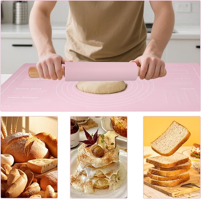 Silicone Rolling Pin for Baking, 15inch Pastry Dough Roller - Image 5