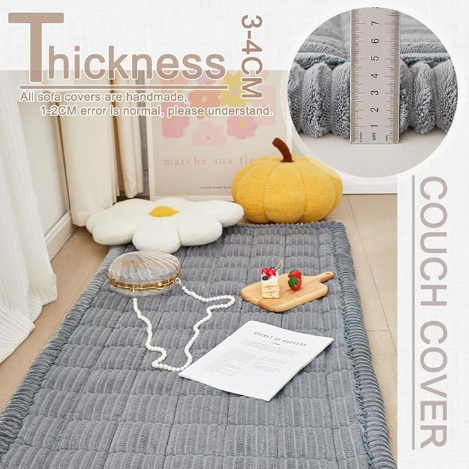 Couch Cover for Dogs Washable, Fuzzy Pet Couch Covers for 3 Cushion Sofa Pet - Image 4