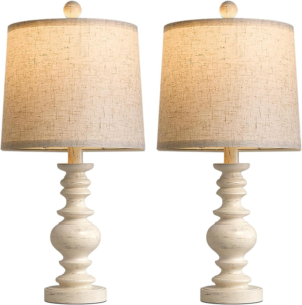 BOBOMOMO Tradition 20.5" Rustic Table Lamp Set of 2 for Living Room Farm...