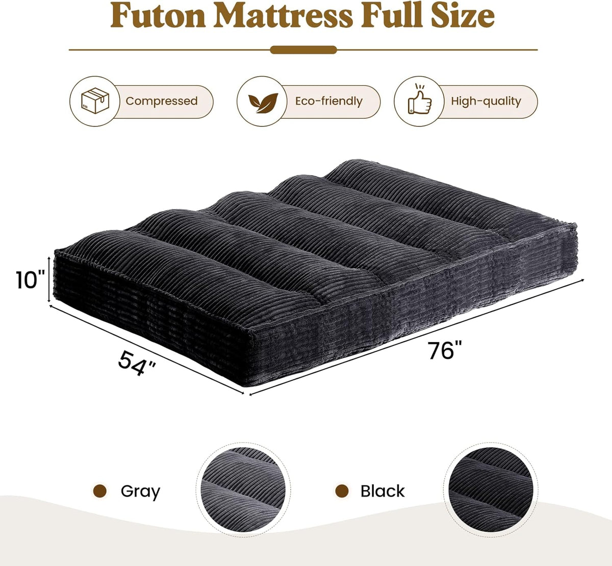 10" futon mattress full size, ultra thick futons shown in use