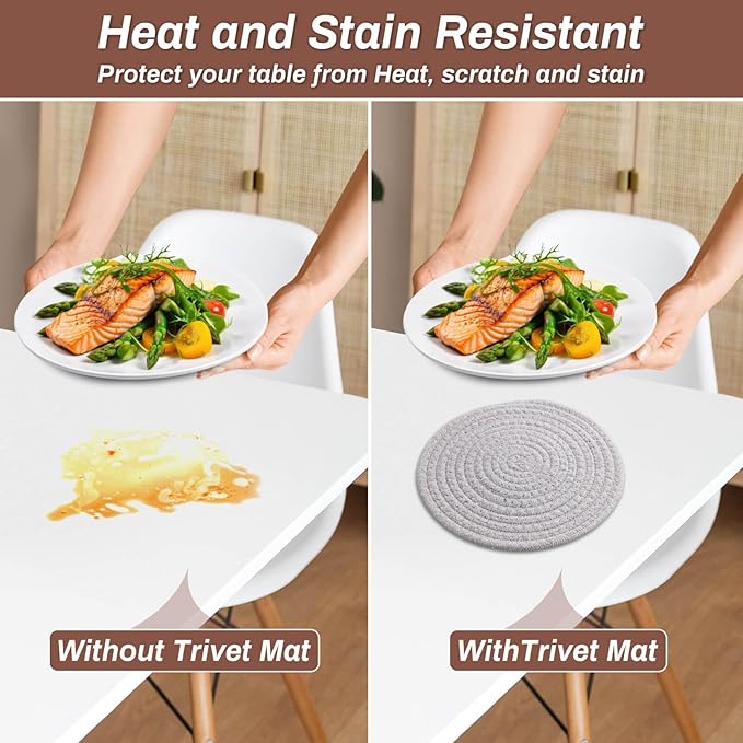 Billbotk 8'' Trivets Hot Dishes, Hot pots and Pans, 6 Heat Resistant Hot Pads - Image 5