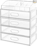 Clear Stackable Makeup Organizer by Aurblozen