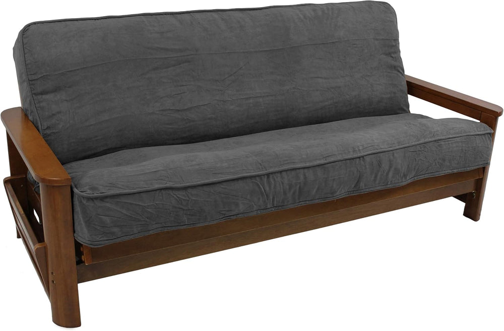 Blazing Needles Solid Microsuede Double Corded 8" to 9" Futon Cover...
