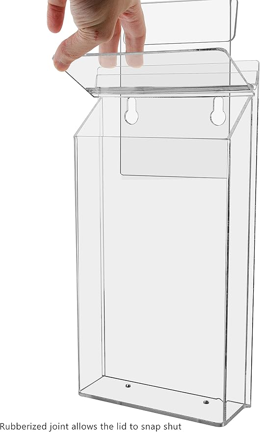 Outdoor Brochure Holder with Window Hook and Lid Holds 6" x 10" Pam...