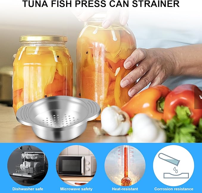 2 Pcs Metal Tuna Can Strainer - Image 5