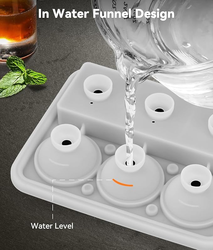 Ice Cube Tray with Lid, Silicone Ice Molds with Round, Large Ice Cube Mold - Image 4