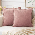 MIULEE Pack of 2 Couch Throw Pillow Covers 20x20 Inch Blush Pink Farmhouse by MIULEE