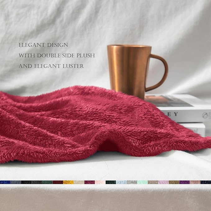 Exclusivo Mezcla Plush Fuzzy Fleece Bed Blanket King Size, Super Soft, Fluffy - Image 7
