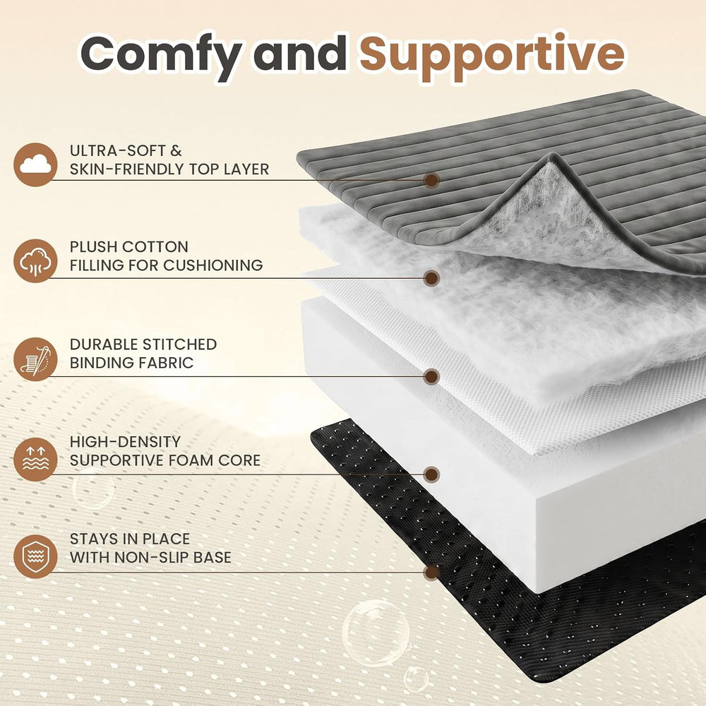 Erament 6-Inch Tri-Fold Mattress Full Size, Covertible Bed Floor Futon Mattre...