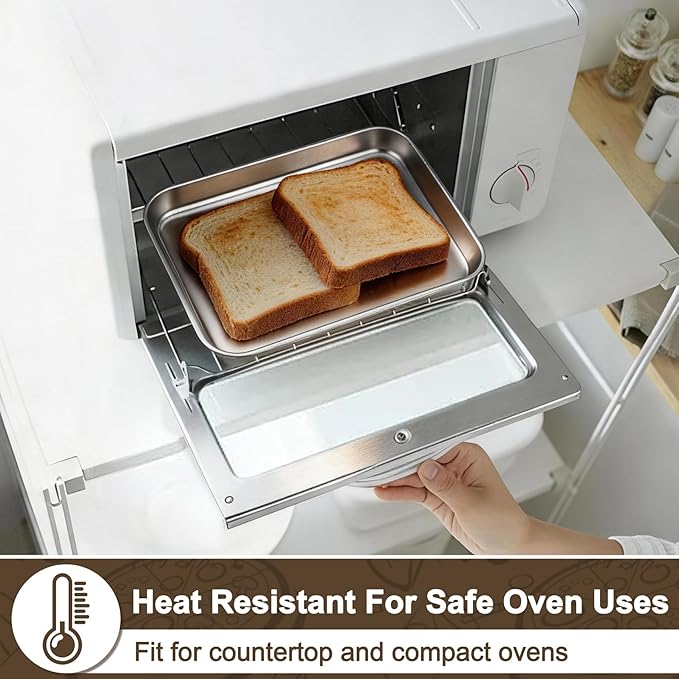 TeamFar Toaster Oven Tray, 6 Pack Stainless Steel Small Baking Sheet Pan Set - Image 4