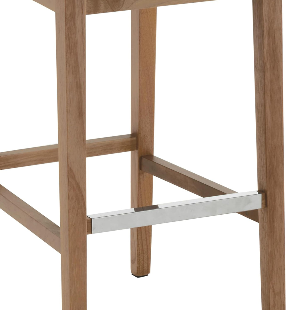 Kmax 26 Inch Bar Stools Set of 2 with Back Support, PU, Brown