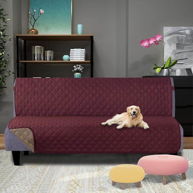 U-NICE HOME Futon Sofa Covers Reversible Sofa Slipcover Armless Cover Furniture - Image 2
