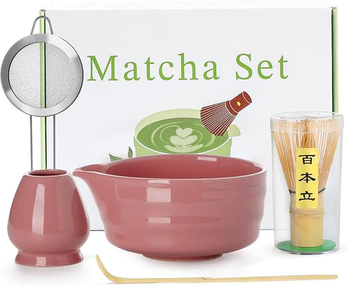 5PCS Pink Matcha Set - 17OZ Ceremonial Bowl by JardinTesoro