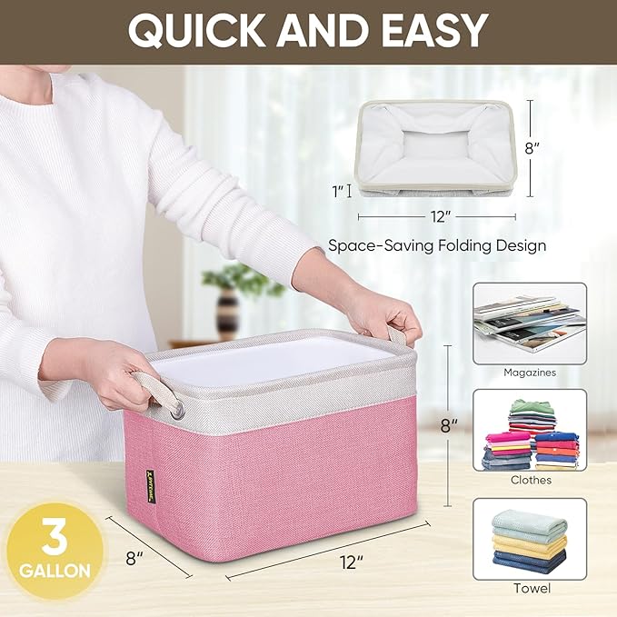 BALEINE 3 Pack Fabric Closet Storage Bins - Image 8
