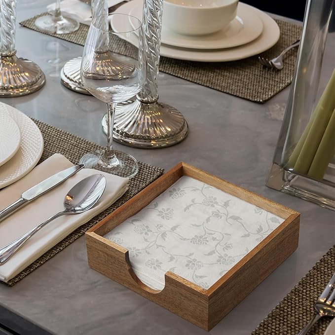 Acacia Wood Napkin Holder for Table, Napkins Holders For Paper Napkins - Image 5