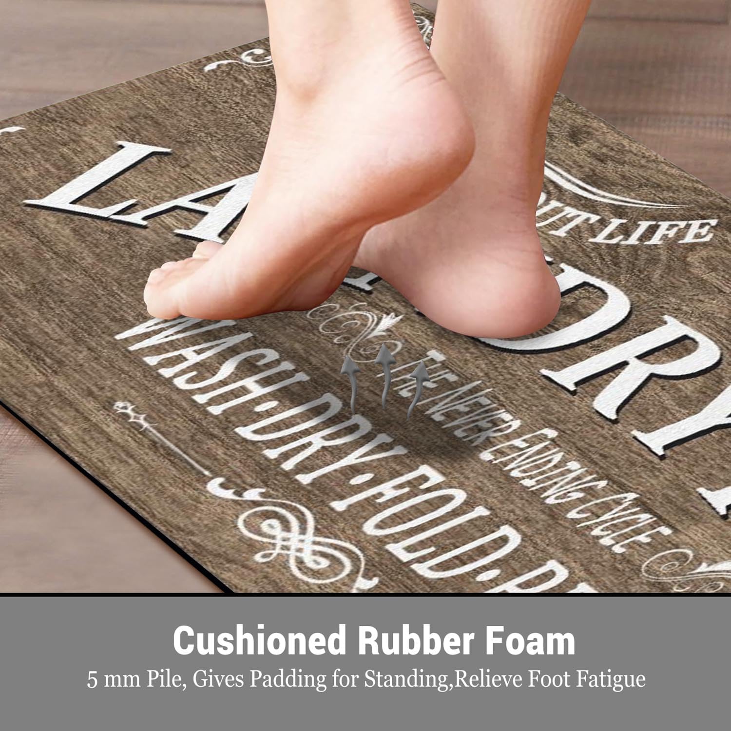 Non Slip Laundry Room Rug - Farmhouse Kitchen Floor Mat -Laundry Room Rug- Runner Decor -Washable Floor Carpet for Washroom Mudroom Kitchen Bathroom Hallway-20 x59