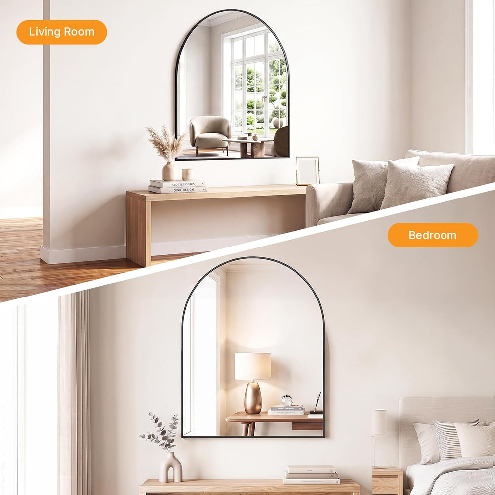 Sweetcrispy 30"x38" Arched Bathroom Mirror, Bathroom Mirrors for Ov...