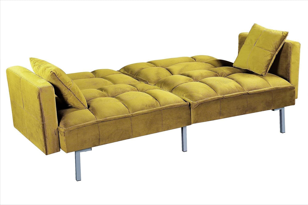 Container Furniture Direct Regal 75.6" Velvet Convertible Sofa Bed - Mid...