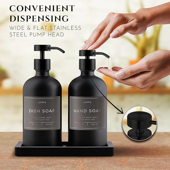 Glass Soap Dispenser Set of 2