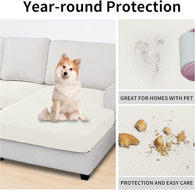 Easy-Going Stretch 3 Pieces Couch Cushion Covers - Image 3