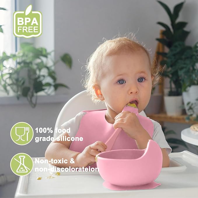 Silicone Baby Feeding Set | Baby Led Weaning Supplies Includes Suction Bowls - Image 2