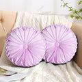 HIG Set of 2 Decorative Round Pleated Throw Pillows, Classy Accent Pumpkin by HIG