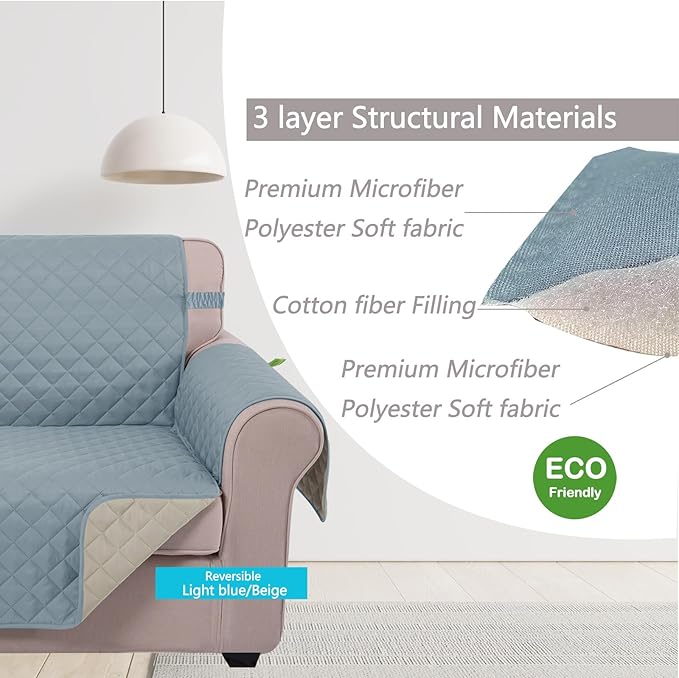 U-NICE HOME Loveseat Sofa Cover Reversible Couch Cover - Image 4