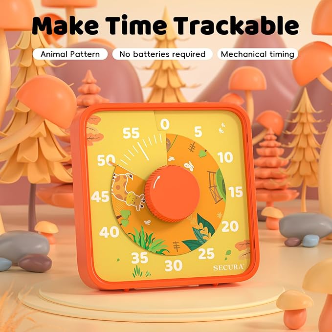Secura 7.5-Inch Animal Pattern Visual Timer - Image 2