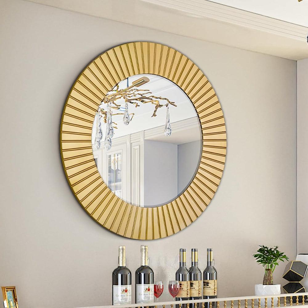 Chende Round Gold Mirror, 36'' Large Decorative Mirror for Wall with ...
